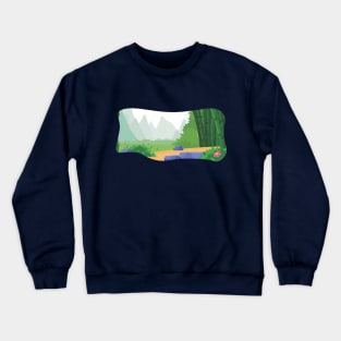 Background Chinese Bamboo Forest Asian Crewneck Sweatshirt